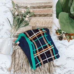 Vintage Cropped Purple Plaid Cardigan SZ XL